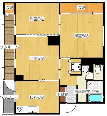 ヴィラナリー岩見沢 アコーディオンカーテンを開けるとLDKにもなります。