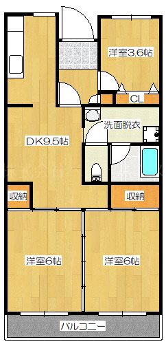 ヴィラナリー鴨池 3DK反転あり