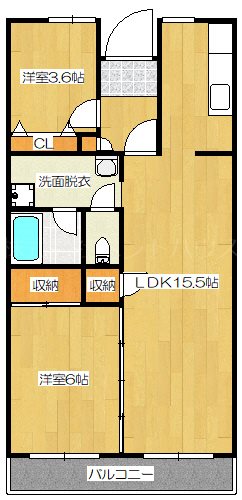 ヴィラナリー鴨池 2LDK反転あり